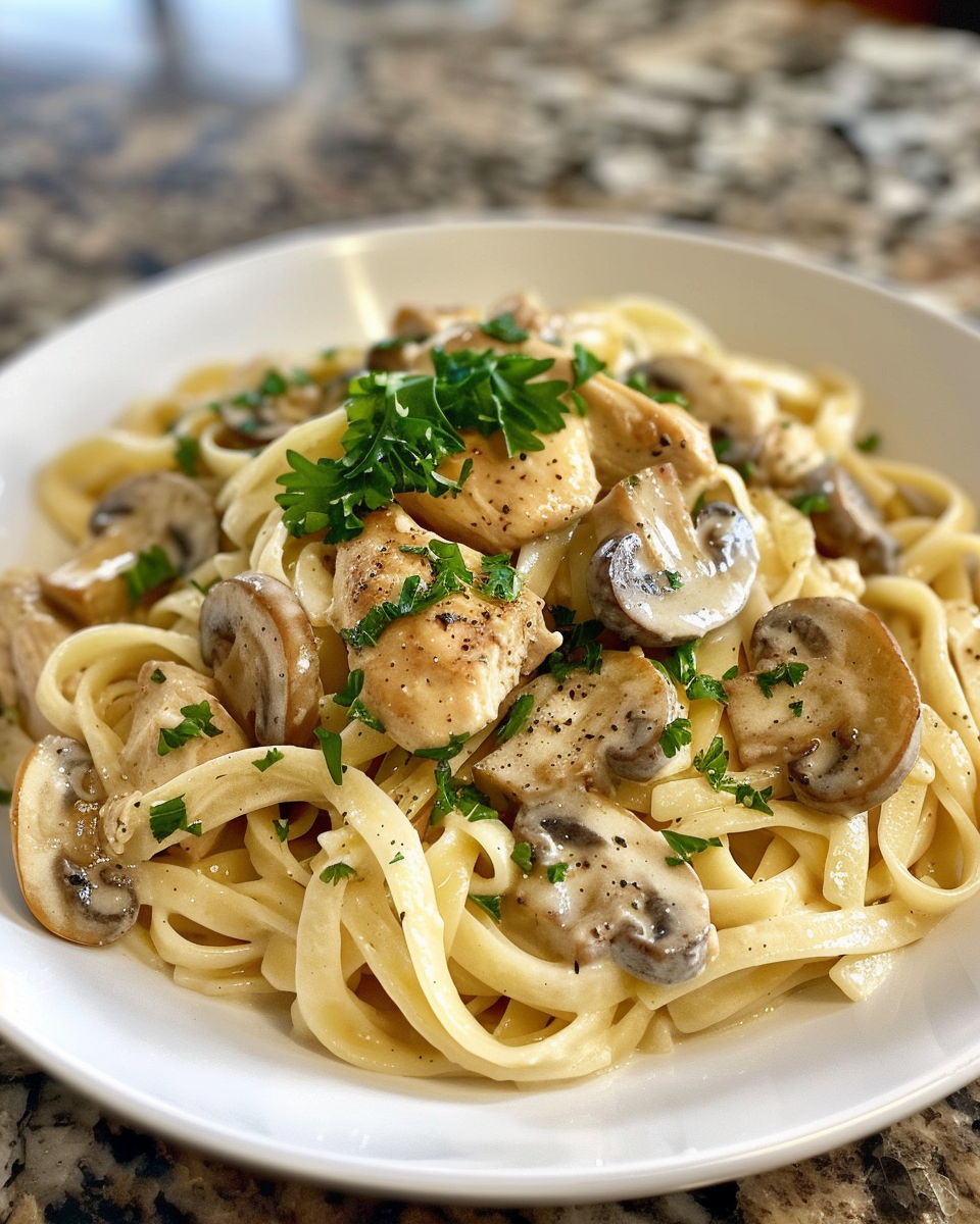 Luxurious Creamy Chicken and Mushroom Pasta