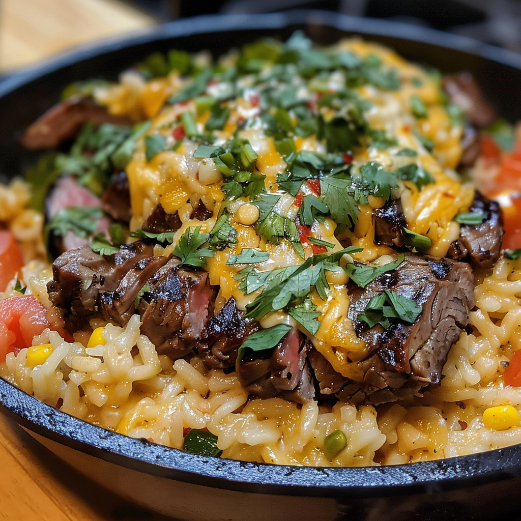 Cheesy Steak & Queso Rice: The One-Skillet Comfort Meal You’ll Crave 2 Cheesy Steak Queso Rice 1