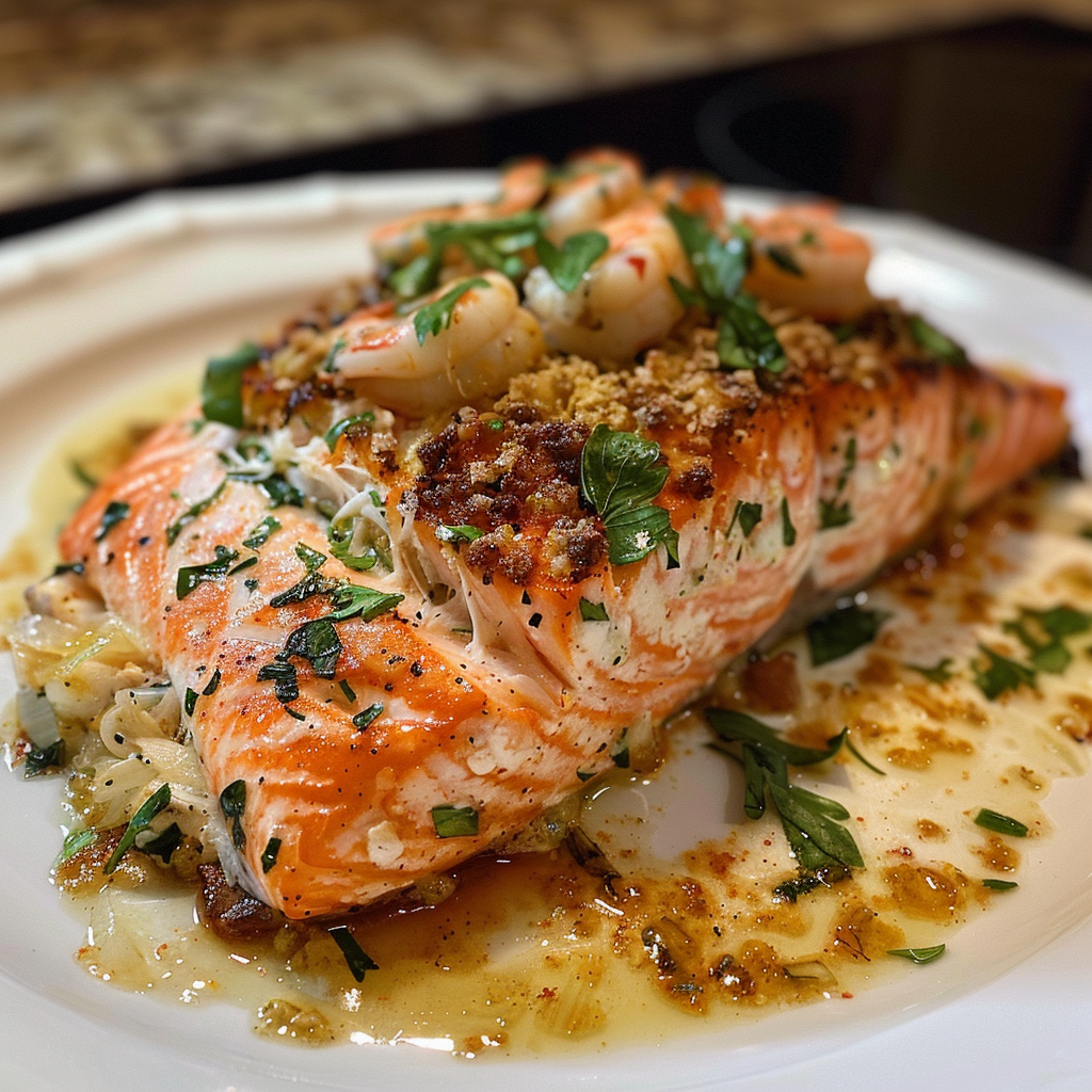 Crab and Shrimp Stuffed Salmon: A Seafood Lover’s Dream 2 Crab and Shrimp Stuffed Salmon