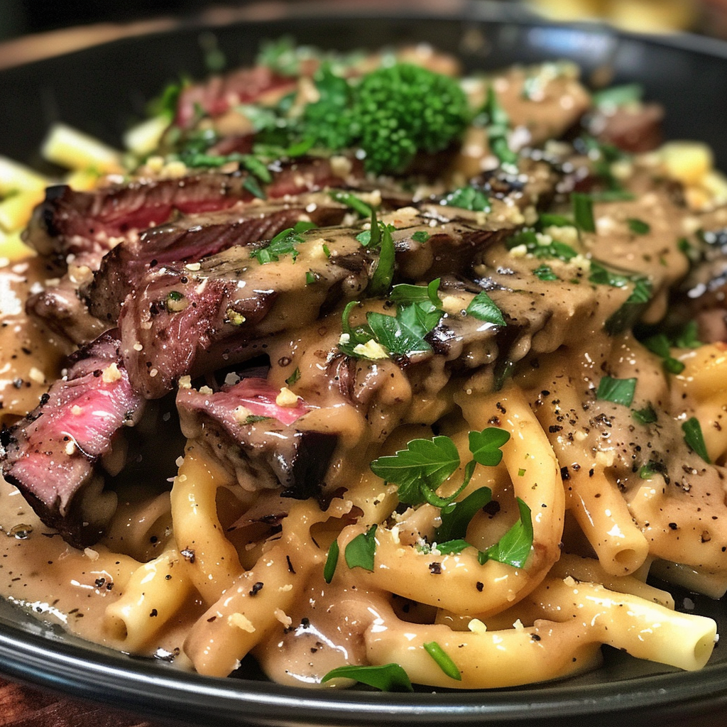 Creamy BBQ Ranch Steak Pasta