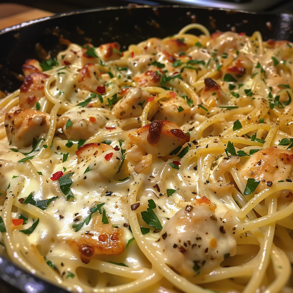 Creamy Cajun Chicken Spaghetti