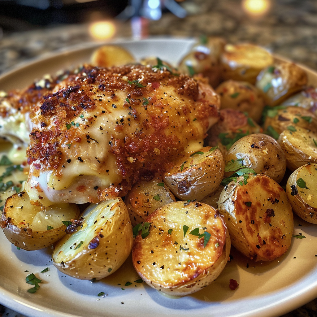 Garlic Parmesan Chicken and Potatoes – Easy One-Pan Dinner 2 Garlic Parmesan Chicken and Potatoes