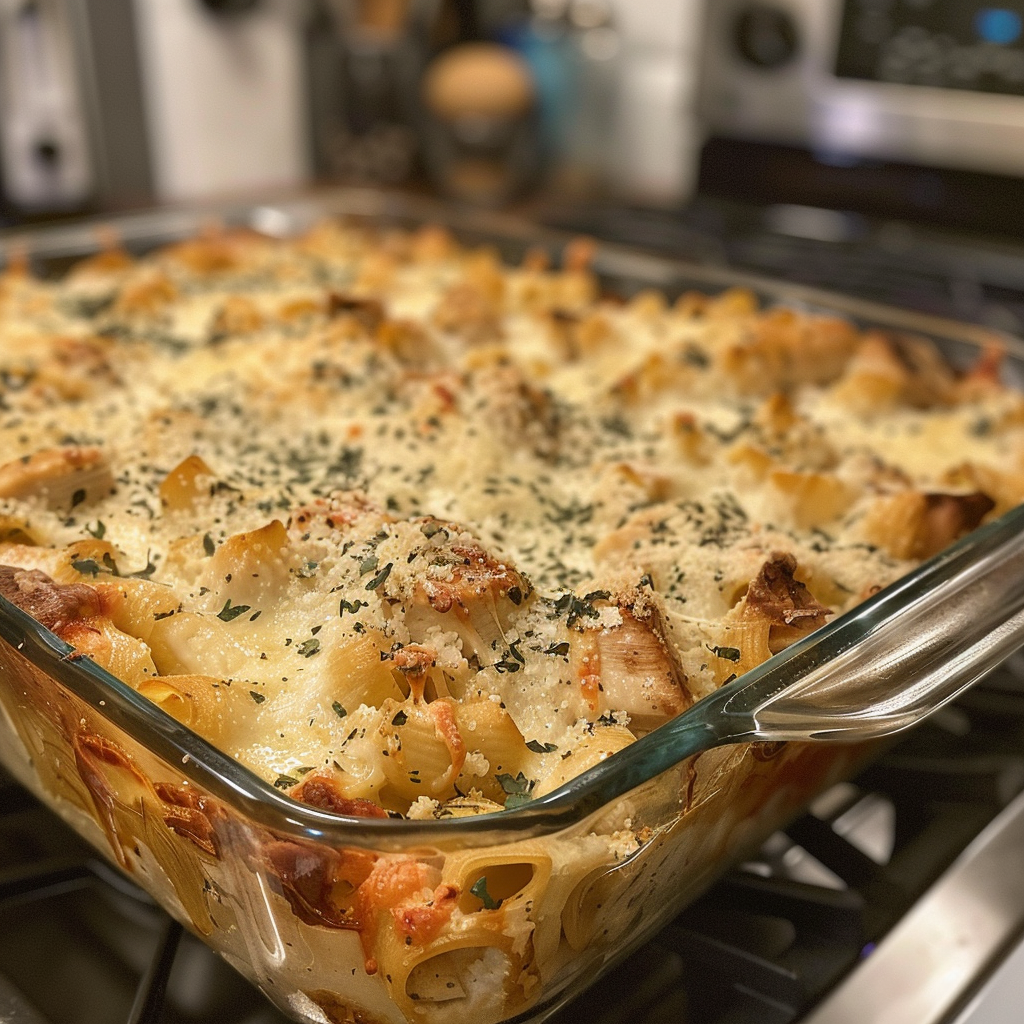 Garlic Parmesan Chicken Pasta Bake 3 Garlic Parmesan Chicken Pasta Bake