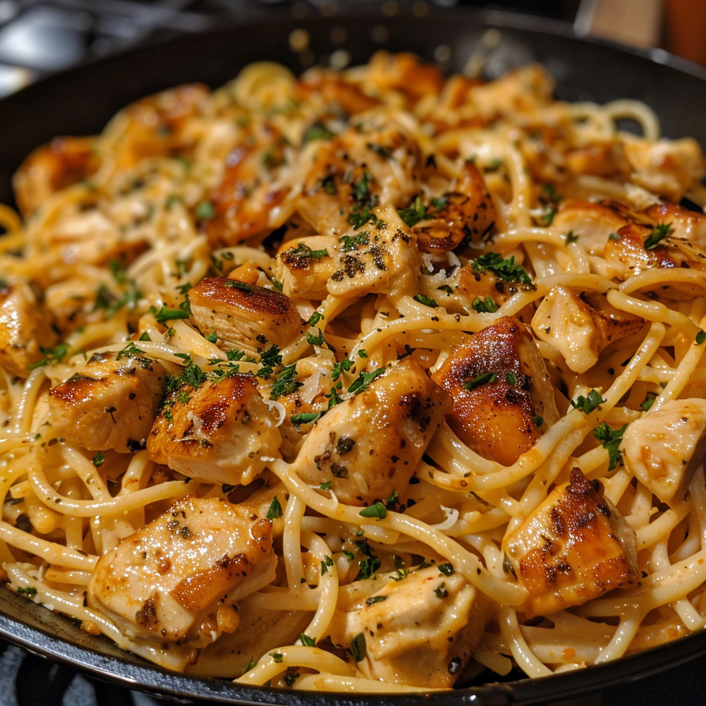 Creamy Cajun Chicken Spaghetti