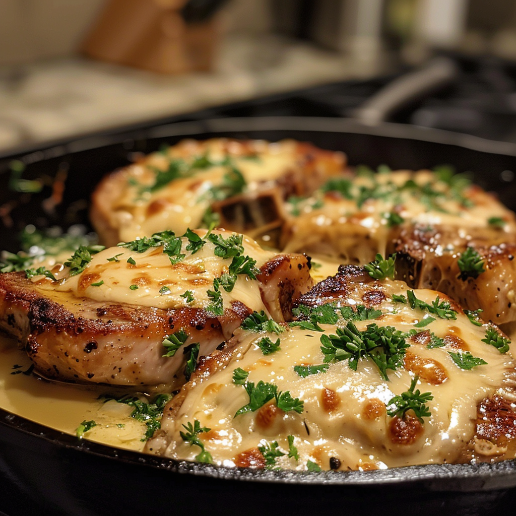Cheesy Garlic Pork Chops Delight – The Ultimate Comfort Food