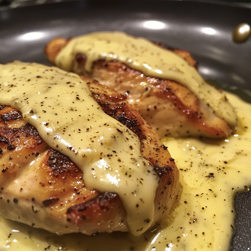 Chicken with Creamy Mustard Asiago Sauce 1
