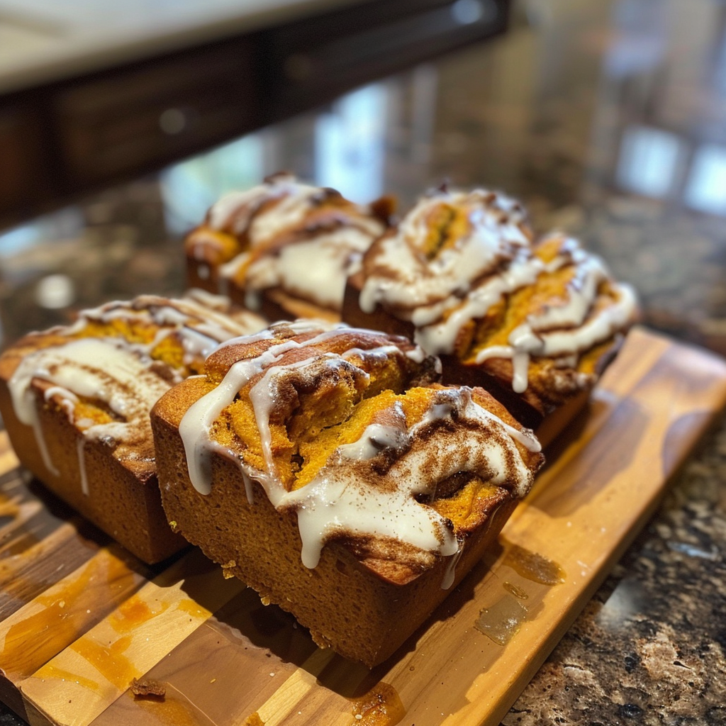 Cinnamon Swirl Pumpkin Bread Mini Loaves