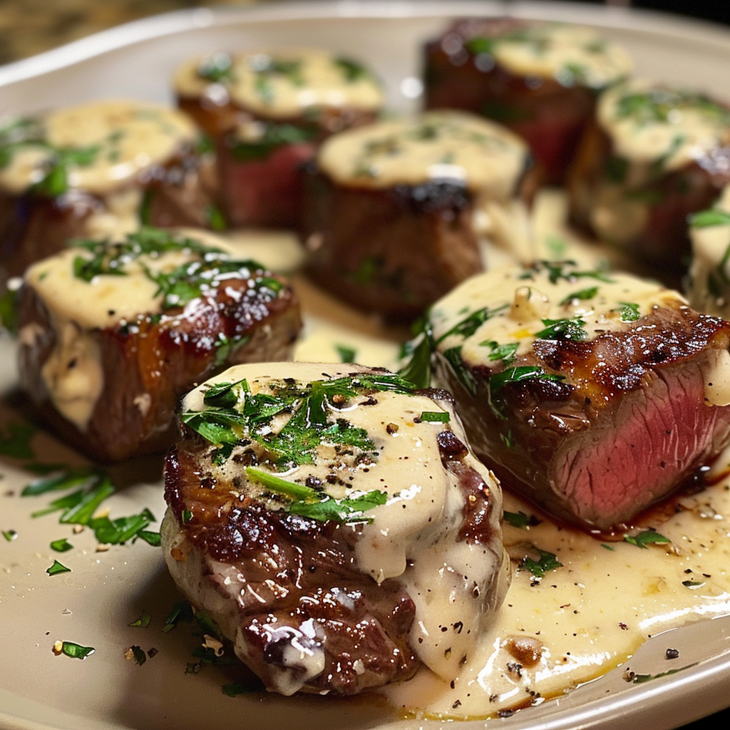 Garlic Butter Steak Bites with Parmesan Cream Sauce: The Ultimate Comfort Food 2 Garlic Butter Steak Bites with Parmesan Cream Sauce