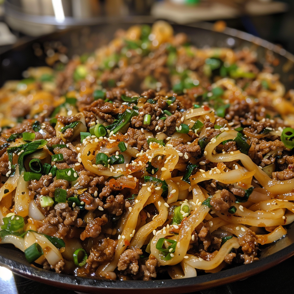 Mongolian Ground Beef Noodles 1