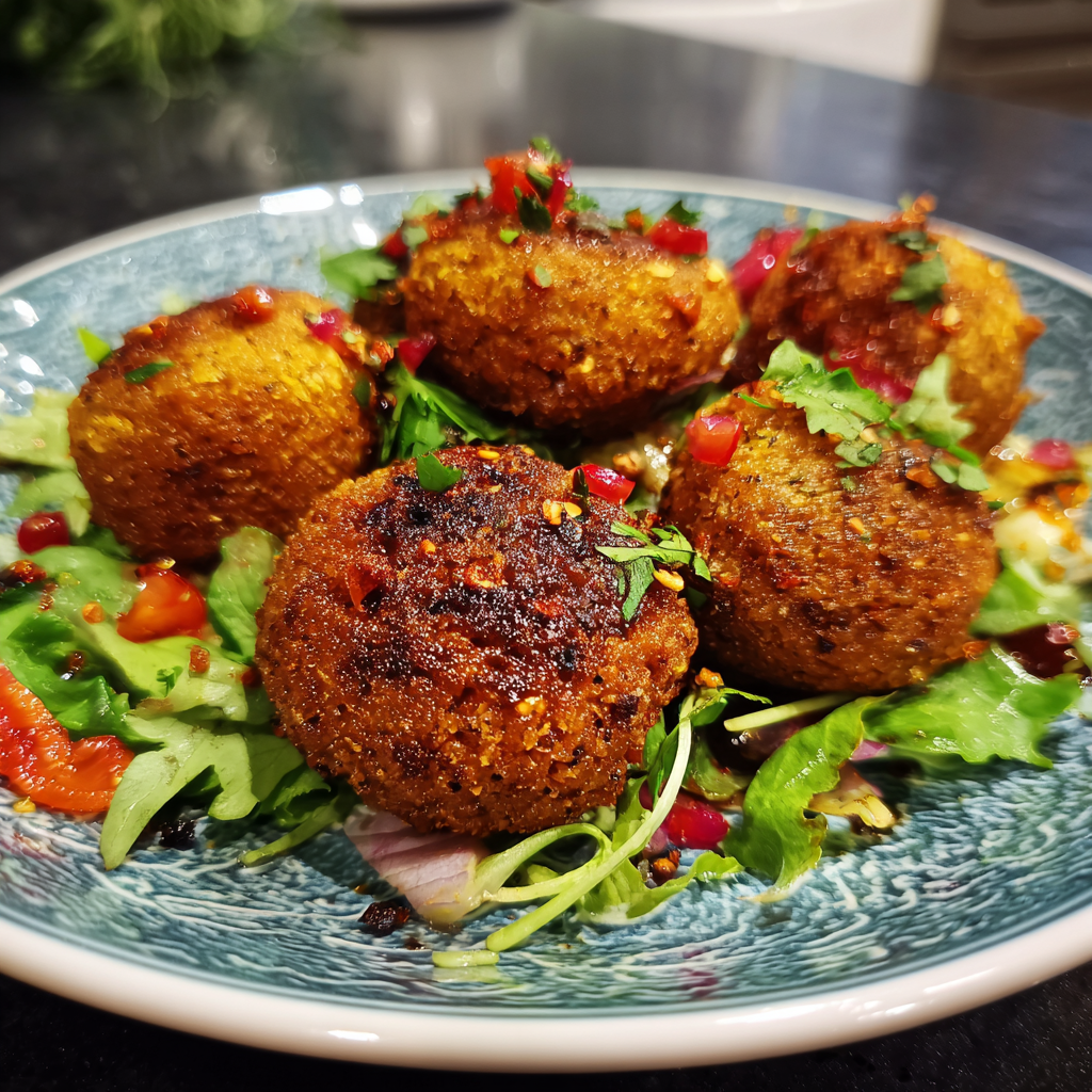 Chili Garlic Chickpea Falafel Balls