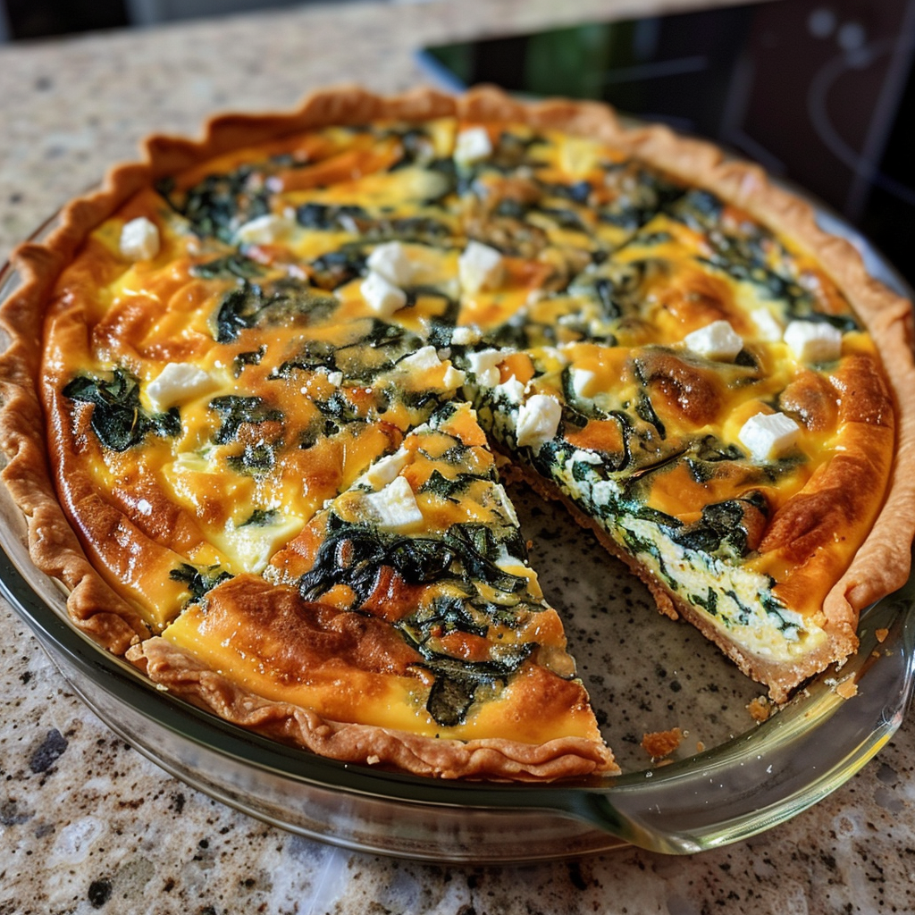 Crustless Spinach Feta Quiche