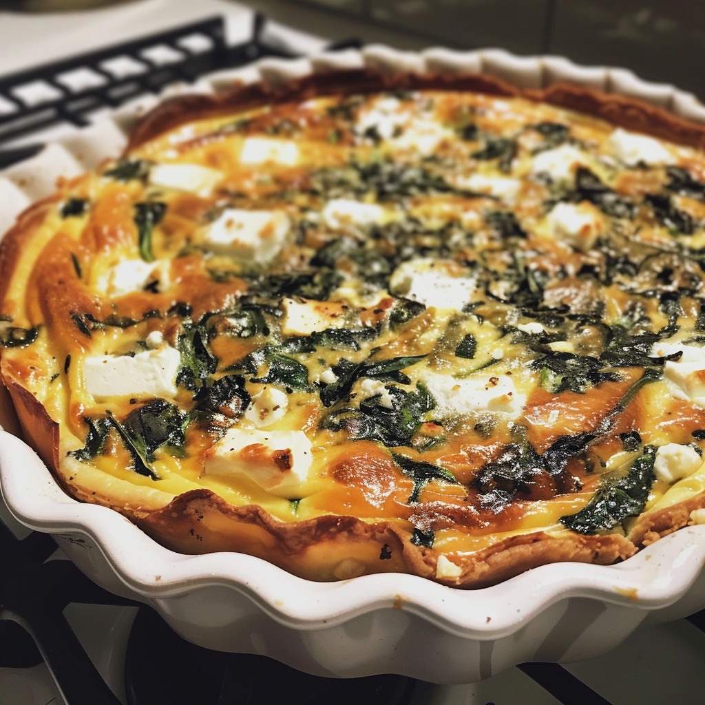 Crustless Spinach Feta Quiche1