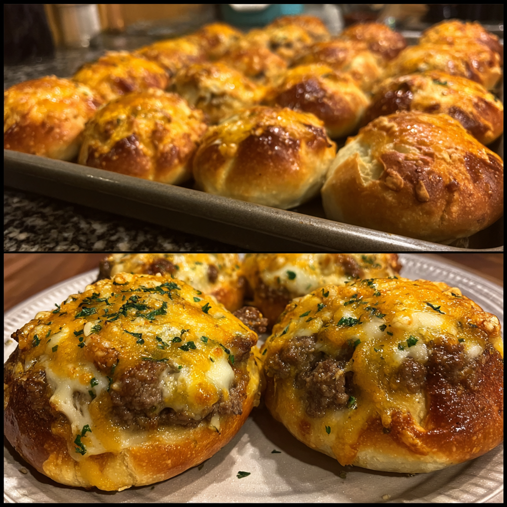 Garlic Parmesan Cheeseburger Bombs