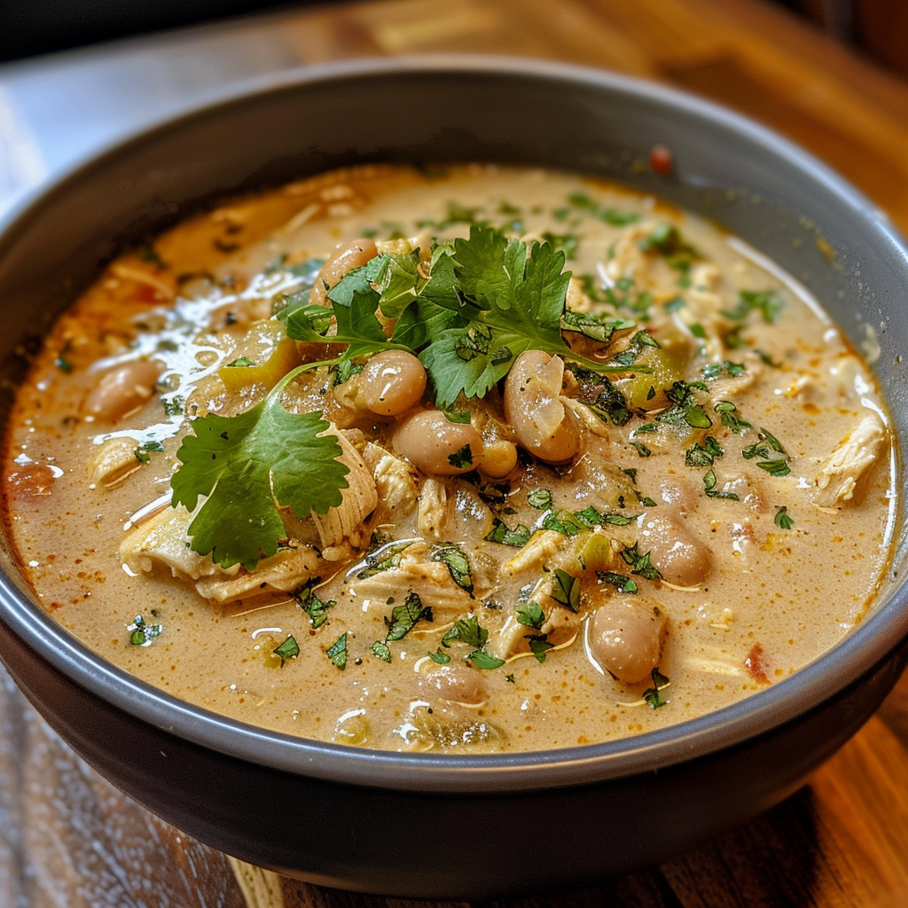 Cajun White Chicken Chili - Creamy, Spicy & Comforting One-Pot Meal