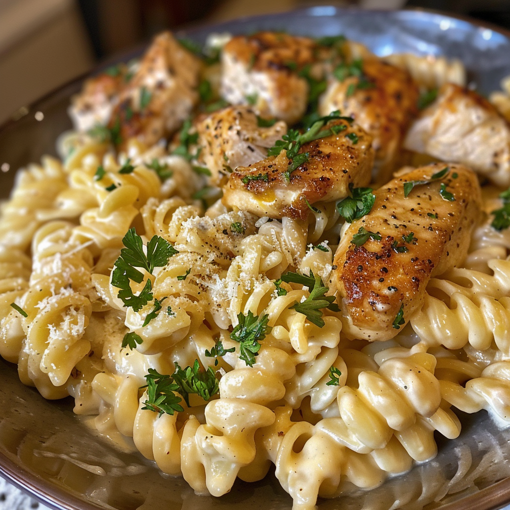 Creamy Garlic Butter Chicken and Rotini in Parmesan Sauce – Rich, Savory & Comforting 5 Creamy Garlic Butter Chicken and Rotini in Parmesan Sauce 3