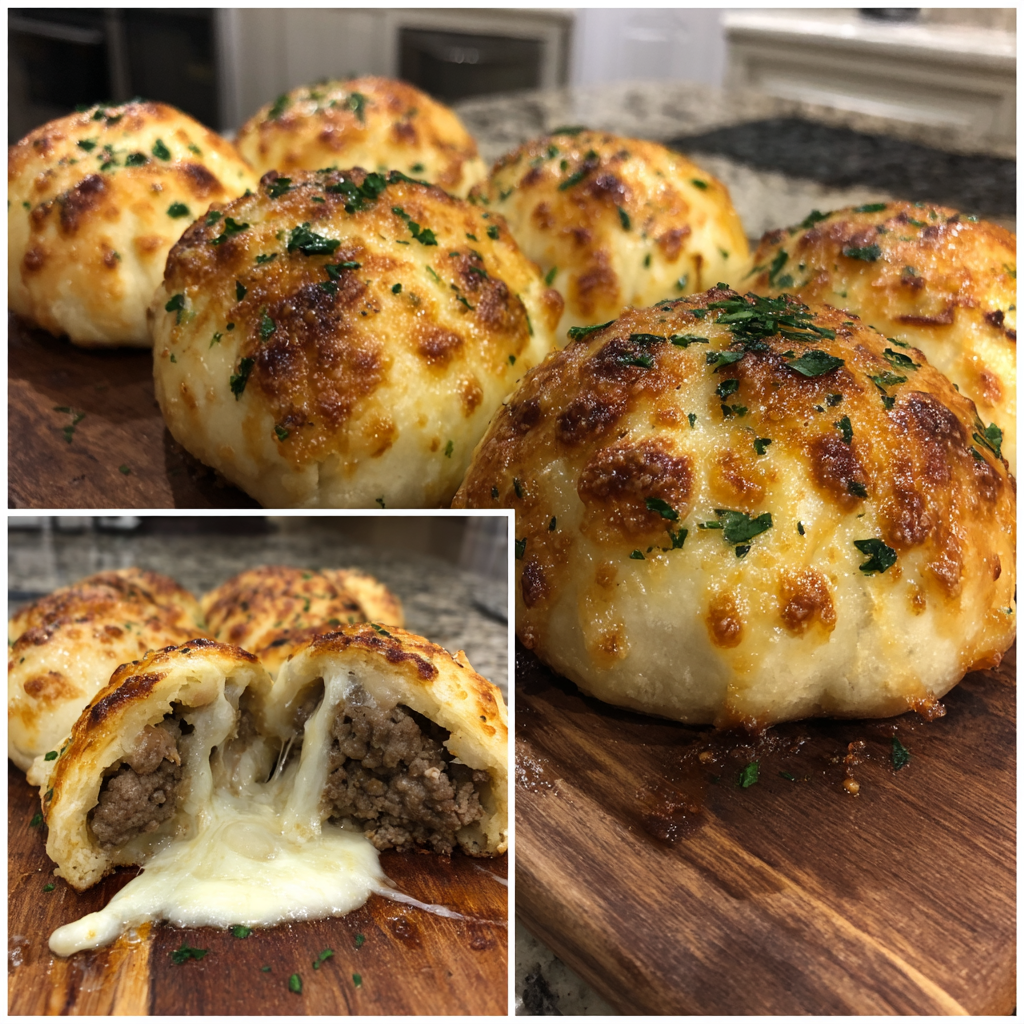 Garlic Parmesan Cheeseburger Bombs 4