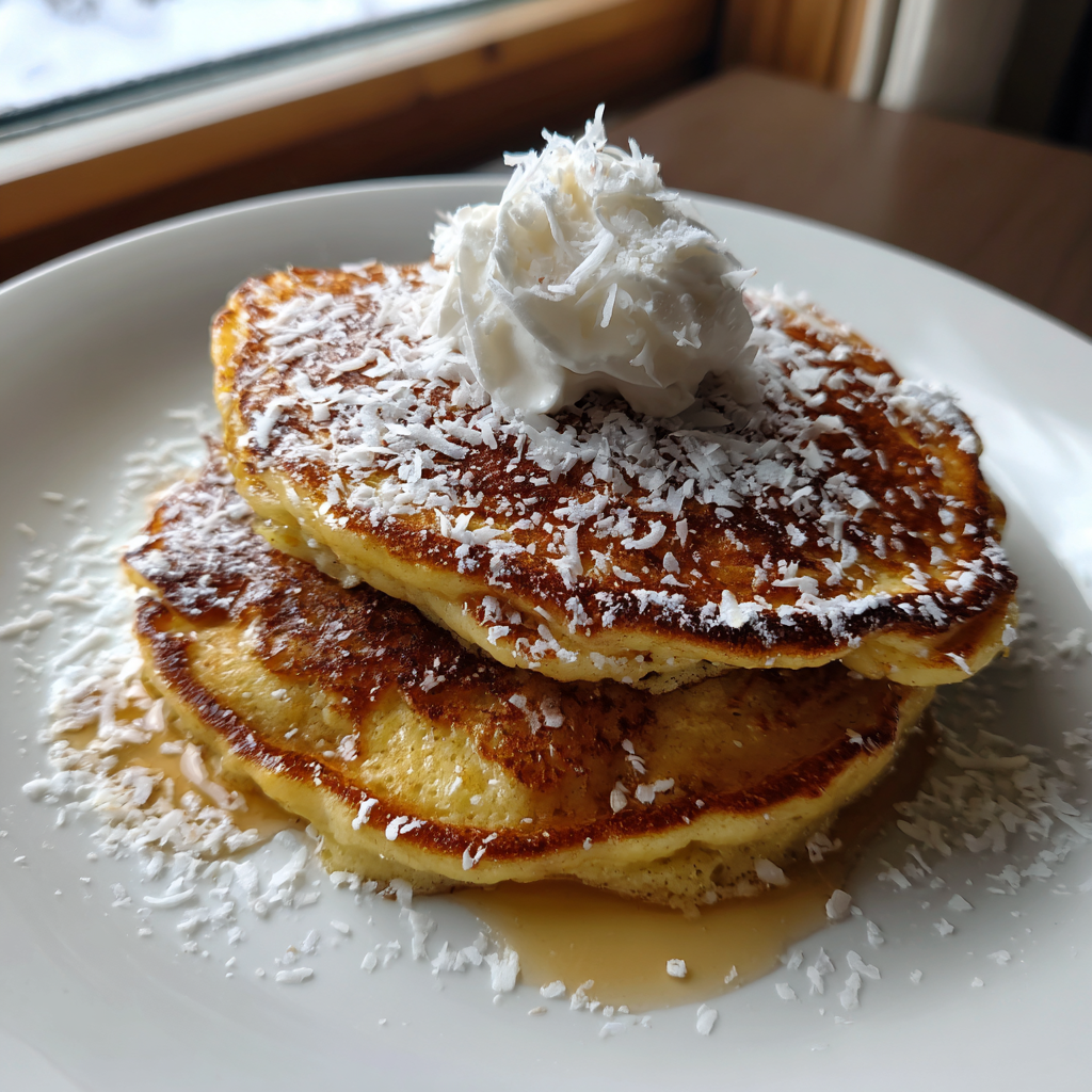 Sweet Coconut Cream Pancakes – Fluffy, Tropical, and Irresistible 7 pancakes 4