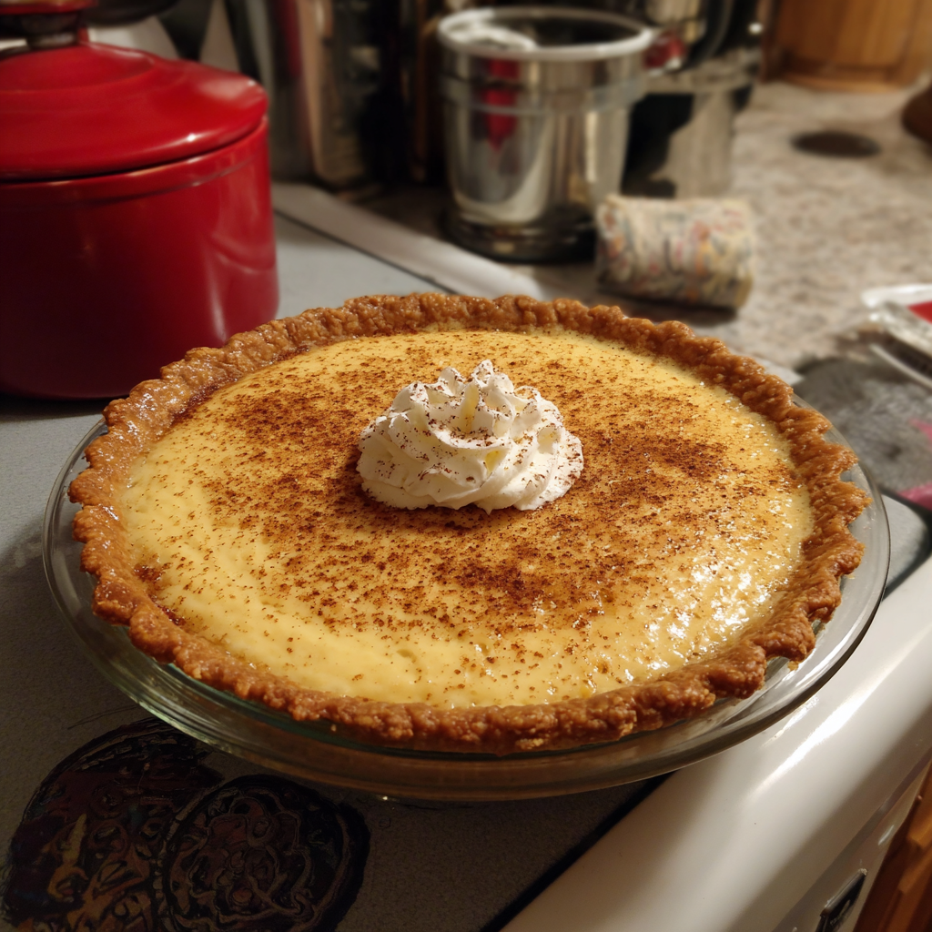 Christmas Eve Cinnamon-Vanilla Creamy Custard Pie 5 Christmas Eve Cinnamon Vanilla Creamy Custard Pie 3