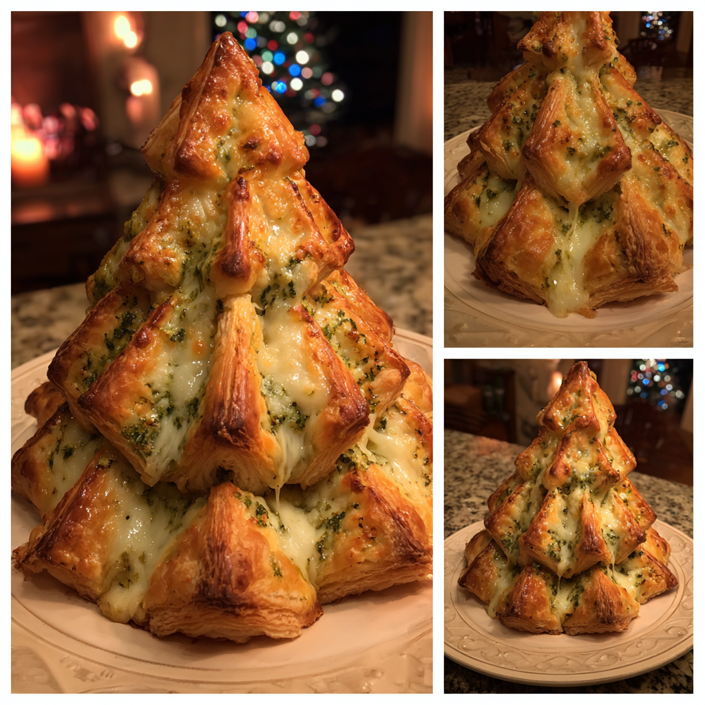 Basil Pesto Cheesy Puff Pastry Christmas Tree 3