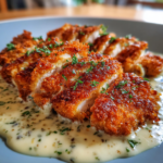 Crispy Parmesan Chicken with Creamy Garlic Sauce 2