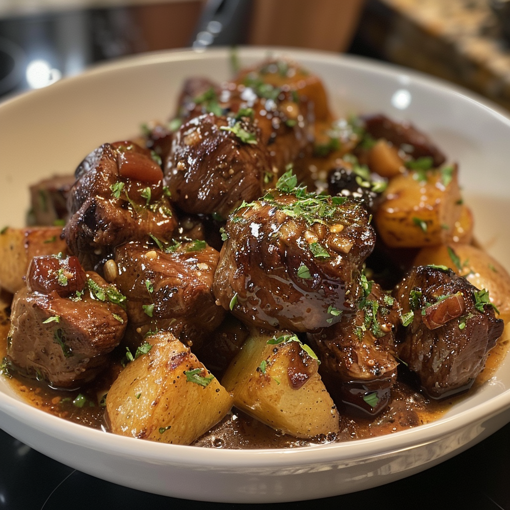 Slow Cooker Garlic Butter Beef Bites with Potatoes – Tender, Rich, Effortless Comfort Food 5 Slow Cooker Garlic Butter Beef Bites with Potatoes 4