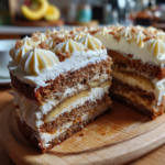 Soft and fluffy Banana Cake with a sweet and rich cream cheese 3